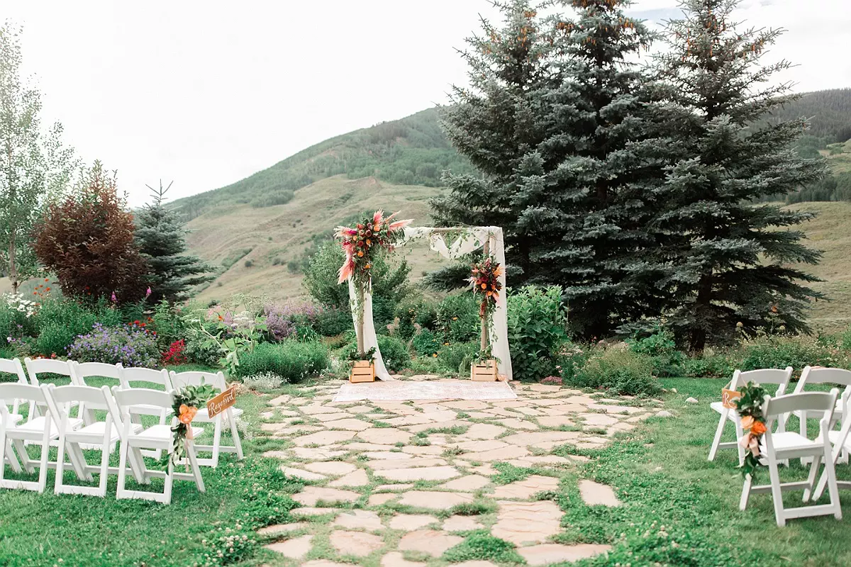 Mountain Wedding Garden ceremony site