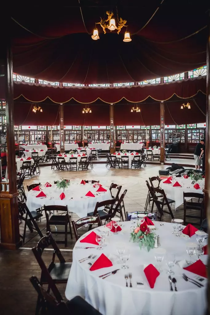 amazing circus tent transformed to a wedding venue