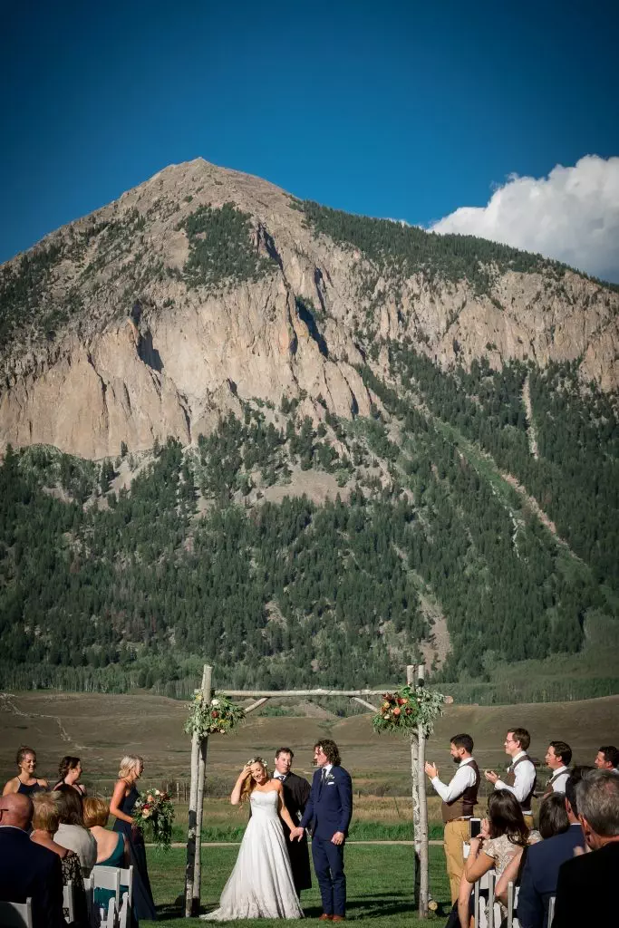 Crested Butte wedding ceremony in town